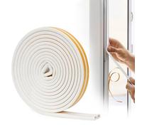 YOUSHARES Tira de Sellado para Puertas de 6 Metros, 10 MM de Ancho x 6 MM de Grosor, Burlete Puerta Entrada, Tira de Sellado de Tipo D para Aislamiento Acústico y Sellado (Blanco)