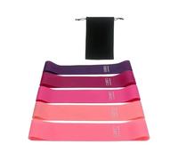 Yousheng 5-Piece Fitness Elastic Resistance Bands Set for Home Workout, Yoga, Pilates, Stretching, Full Body Workout & Gym Training - Portable Exercise Equipment with Carry Bag(5pink with bag)