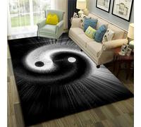 YOUSHIHUI Alfombra Antideslizante de Tai Chi Yin Yang en y Negro, Alfombra Grande para Sala de Estar, Alfombra cómoda, Alfombra Suave para Suelo
