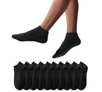 YouShow 10 Pares Calcetines Deportivos Tobilleros hombre mujer Cortos Calcetin Algodon 10x Negro 43-46