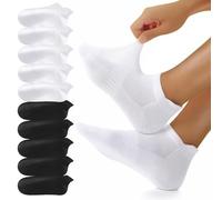 YouShow 10 Pares Calcetines Tobilleros Algodon Hombre Mujer Antideslizantes Atléticos Respirable Calcetines Running Cortos Deportivos Calcetine Negro Blanco 35-38