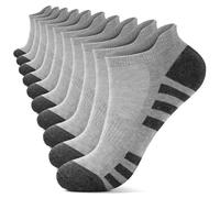 YouShow 10 pares de calcetines deportivos para hombre y mujer, acolchados, transpirables, 10 grises, 35-38