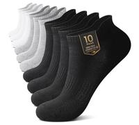 YouShow 10 pares de calcetines deportivos para mujer y hombre, cortos y transpirables, para correr, de algodón, calcetines, Negro * 4 + Blanco * 3 + Gris * 3, 47-50