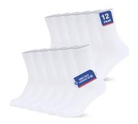 YouShow 12 Pares Calcetines Blanco Deporte Largos Hombre Calcetines Deportivos Antiampollas Altos Antisudor Antideslizantes Transpirable Algodón Para Running Senderismo Trekking Ciclismo 47-50
