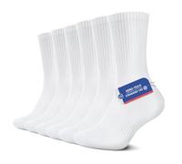 YouShow 6 Pares Calcetines Blanco Deporte Largos Hombre Calcetines Deportivos Antiampollas Altos Antisudor Antideslizantes Transpirable Algodón Para Running Senderismo Trekking Ciclismo 35-38