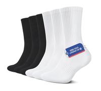 YouShow 6 Pares Calcetines Deporte Unisex Algodón | Calcetines Suela Totalmente Acolchada Hombre | Calcetines Transpirable Mujer | Calcetines Running | Calcetines Invierno Hombre Negro Blanco 35-38