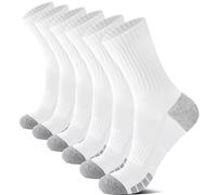 YouShow 6 pares de calcetines para hombre y mujer, calcetines de senderismo, calcetines de tenis, calcetines deportivos acolchados, transpirables y suaves, Blanco * 6, 35-38