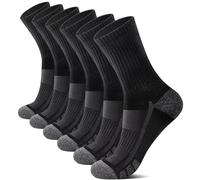 YouShow 6 pares de calcetines para hombre y mujer, calcetines de senderismo, calcetines de tenis, calcetines deportivos acolchados, transpirables y suaves, Negro*6, 39-42