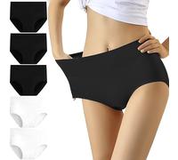 YouShow Bragas Mujer Braguitas Algodón Cintura Alta Pack de 5 Cómodo Faja Reductora Ajustan(Moda Blanco,XL)