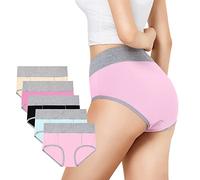 YouShow Bragas Mujer Pack de 5 Algodón Cintura Alta Braguitas Multicolor01 M