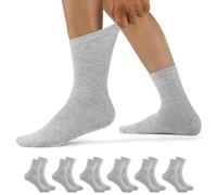 YouShow Calcetines Diabéticos 6 Pares Hombre Mujer Sin Elasticos Circulacion Algodón Gris 39-42
