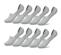 YouShow Calcetines Mujer Hombre 10 Pares Invisibles Algodón Antideslizante Algodon Silicona Calcetines (Gris, 39-42)