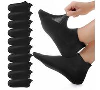 YouShow Calcetines Tobilleros Hombre Mujer 10 Pares Algodon Antideslizantes Atléticos Respirable Cortos Deportivos Calcetines Negro 35-38