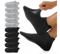 YouShow Calcetines Tobilleros Hombre Mujer 10 Pares Algodon Antideslizantes Atléticos Respirable Running Deportivos Calcetines Negro Gris 43-46
