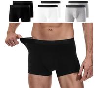 YouShow Calzoncillos bóxer para hombre, paquete de 6 unidades, de algodón, sin rasguños, ropa interior, negro, blanco y gris, M