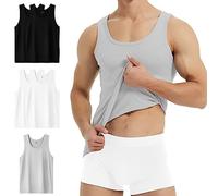 YouShow Camiseta Tirantes Hombre Algodón 100% Camisetas sin Mangas Deportivas Pack de 5, 2 Negro, 2 Blanco, 1 Gris XXL