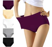 YouShow Compatible Bragas Mujer Braguitas Algodón Cintura Alta Pack de 5 Cómodo Faja Reductora Ajustan (Multicolor,3XL)