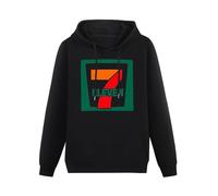 YOUSICHUANG Convenience Store Supermarket Employees Seven Eleven Hoody Unisex Long Sleeve Hooded with Pocket Black L