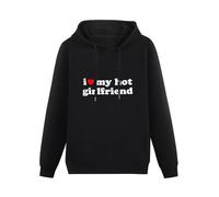 YOUSICHUANG I Love My Hot Girlfriend I Heart My Hot Girlfriend Hoody Unisex Long Sleeve Hooded with Pocket Black XL