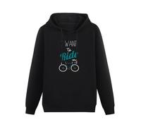 YOUSICHUANG I Want To Ride My Bike Mountain Road BMX Hipster Hoody Unisex Long Sleeve Hooded with Pocket Black XL