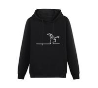 YOUSICHUANG La Linea The Line Osvaldo Cavandoli TV Hoody Unisex Ptinted Hoodies Long Sleeve Men's Hooded with Pocket Black XL