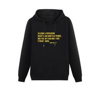 YOUSICHUANG Noam Chomsky General Population Quote Hoody Unisex Ptinted Hoodies Long Sleeve Men's Hooded with Pocket Black XXL