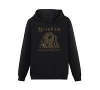 YOUSICHUANG Rainbow Long Live Rock 78 Ritchie Blackmore Brown Hoody Unisex Long Sleeve Hooded with Pocket Black L