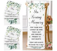 Yousoontic 2 letreros conmemorativos de silla de boda para ceremonia, letrero conmemorativo de boda de 14 x 49 pulgadas, guarda un asiento para alguien en el cielo en memoria amorosa, decoración