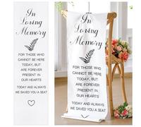 Yousoontic Letrero conmemorativo de silla de boda para ceremonia, letrero conmemorativo de boda de 14 x 49 pulgadas, Save a Seat for Someone in Heaven in Memory of Wedding Sign in Loving Memory Linen