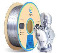YOUSU filamento pla 1,75mm, Fimpresora 3d filamento, PLA 1kg(2,2 libras) Bobina, Precisión Dimensional +/- 0,03 mm, Pla seda Plata
