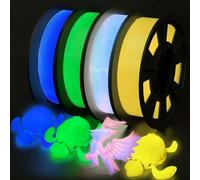 YOUSU Paquete de filamento de impresora 3D, filamento multicolor que brilla en la oscuridad, Colorido, azul, verde, amarillo y los colores del arco iris, filamento PLA de 1,75 mm