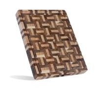 YOUSUNLONG Tabla de Cortar Grande de Testa - Madera de Acacia mezclada con Roble - Grosor 3,8cm - 42x 33cm Tabla de Cocina Sobredimensionada con Ranura para Jugos y Asas-Sostenible,para Carne y Queso