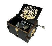 Youtang - Caja de música Coraline de madera grabada, regalos, caja musical mini, reproduce «Dreaming», para cumpleaños/aniversario/Día de San Valentín/Navidad (con manivela, negro)