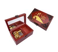 Youtang Caja de música de Pesadilla antes de Navidad con espejo grabado con láser, caja musical de madera, regalo musical para ella, él, novia, novio (Melody: This is Halloween, movimiento dorado)