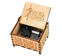 Youtang Zelda Music Box - Caja de música de madera grabada con mecanismo de cuerda de 18 notas, reproduce la canción de las tormentas de Ocarina of Time, color marrón