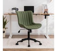 YOUTASTE Silla de Oficina Ergonomica, Silla Giratoria sin Reposabrazos, Silla de Escritorio Regulable en Altura, Silla de Ordenador para Oficina en Casa, Cómoda, Oliva