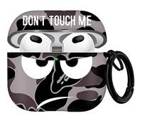 Youtec Funda para AirPods 3 2021, Don't Touch Me Airpods con llavero, funda suave y bonita a prueba de golpes para mujeres y hombres, compatible con AirPods 3, color gris