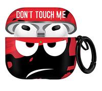 Youtec Funda para AirPods 3 2021, funda para Airpods Don't Touch Me con llavero, funda suave y bonita a prueba de golpes para mujeres y hombres, compatible con AirPods 3, color rojo