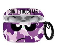 Youtec Funda para AirPods Pro, Don't Touch Me Airpods Pro con llavero, funda suave y bonita a prueba de golpes para mujeres y hombres, compatible con AirPods Pro 2019, funda de carga, color morado