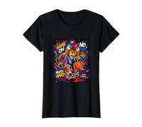 Youth Basketball Mania Space Galaxy Graffiti Art Camiseta gráfica económica, Mujer, Negro, S