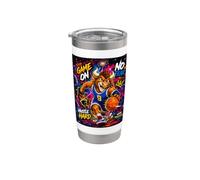 Youth Basketball Mania Space Galaxy Graffiti Art Vaso térmico de acero inoxidable de doble pared