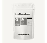 Youth & Earth Bisglicinato de Hierro 25mg | Suplemento de Hierro para Anemia, Salud Inmunológica, Función Cognitiva y Apoyo Estomacal | 60 Cápsulas