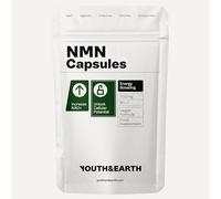 Youth & Earth Cápsulas de NAD - Apoyo para Aumentar Energía y Metabolismo, Activar Función Celular, Reparar el ADN Dañado, Antienvejecimiento y Aumentar los Niveles de NAD+ - 500 mg (60 Cápsulas)