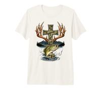 Youth Faith Camo Cross Hunting Fishing Christian Camiseta Premium