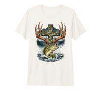Youth Faith Camo Cross Hunting Fishing Christian Camiseta Premium