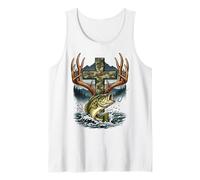 Youth Faith Camo Cross Hunting Fishing Christian Camiseta sin Mangas