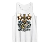 Youth Faith Camo Cross Hunting Fishing Christian Camiseta sin Mangas