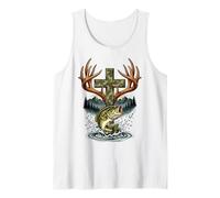 Youth Faith Camo Cross Hunting Fishing Christian Camiseta sin Mangas