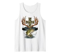 Youth Faith Camo Cross Hunting Fishing Christian Camiseta sin Mangas