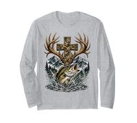 Youth Faith Camo Cross Hunting Fishing Christian Manga Larga